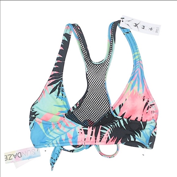 NWT - Sundazed Wrap Tropical Bikini Top - Picture 4 of 9